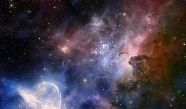 Screenshot from imax  3d movie hidden universe showing the carina nebula